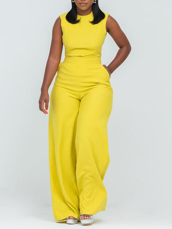 Solid Sleeveless Jumpsuit