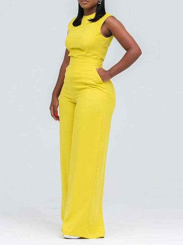 Solid Sleeveless Jumpsuit