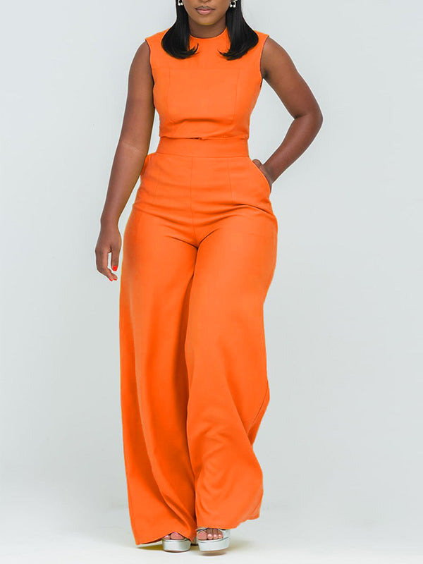 Solid Sleeveless Jumpsuit