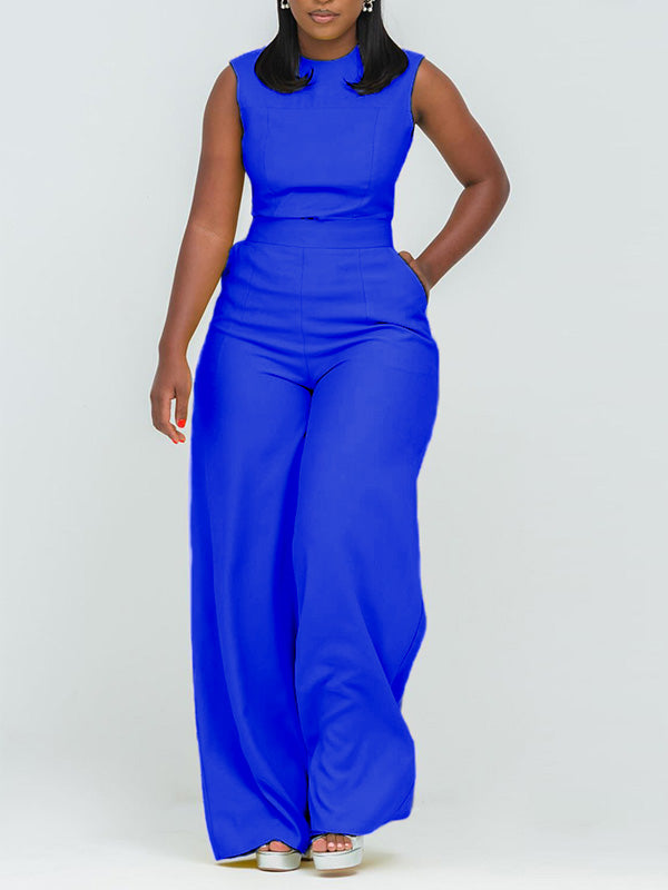 Solid Sleeveless Jumpsuit