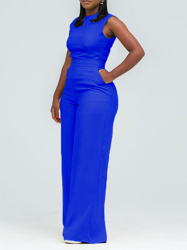 Solid Sleeveless Jumpsuit