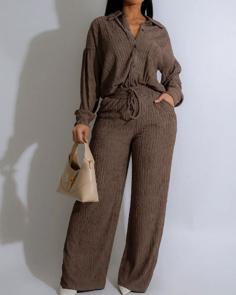Solid Shirt & Pants Set