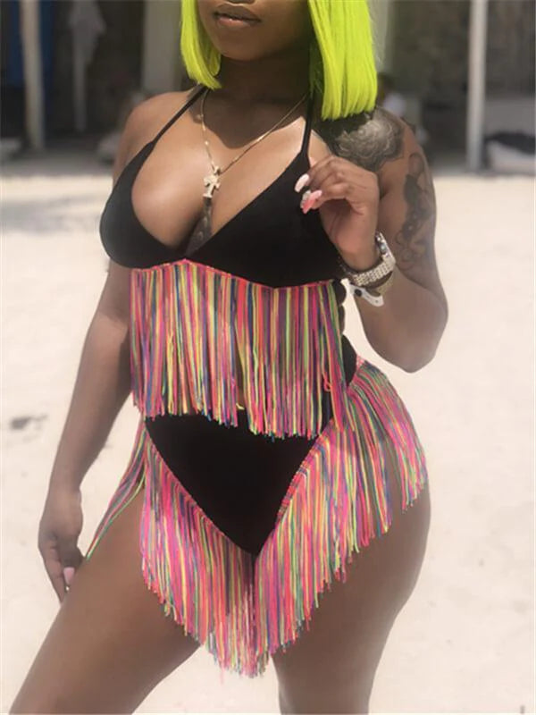 mangocouture Multicolor Fringe Bikini