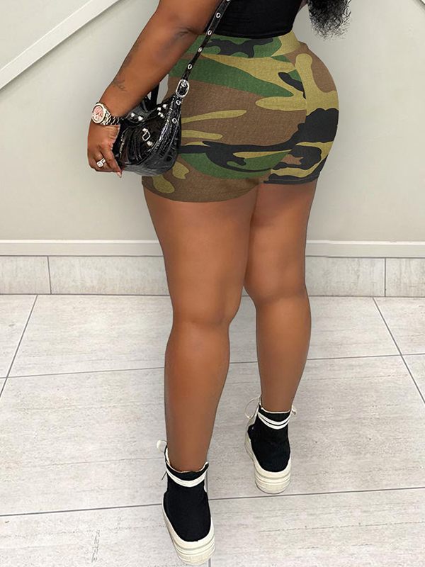 Draped Camo Shorts