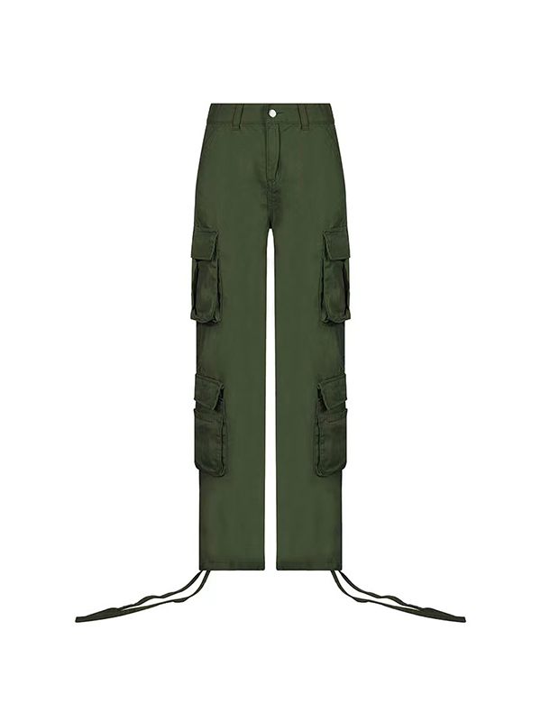 Solid Cargo Pants