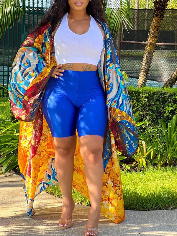 mangocouture Printed Open-Front Kimono