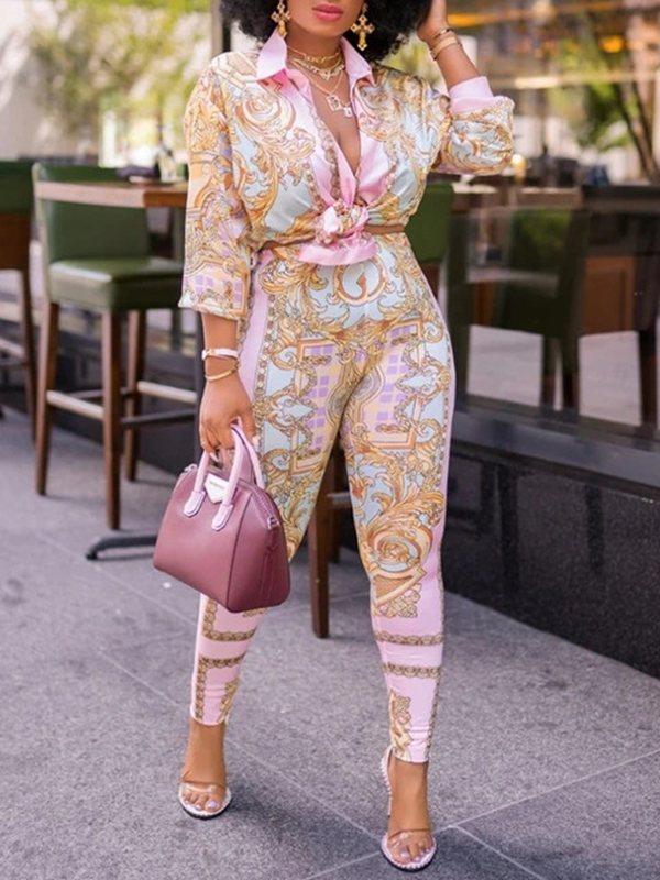 Printed Shirt & Pants Set